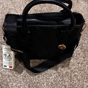 Valentino Orlandi Black Vegan Leather Shoulder Bag (A/4)